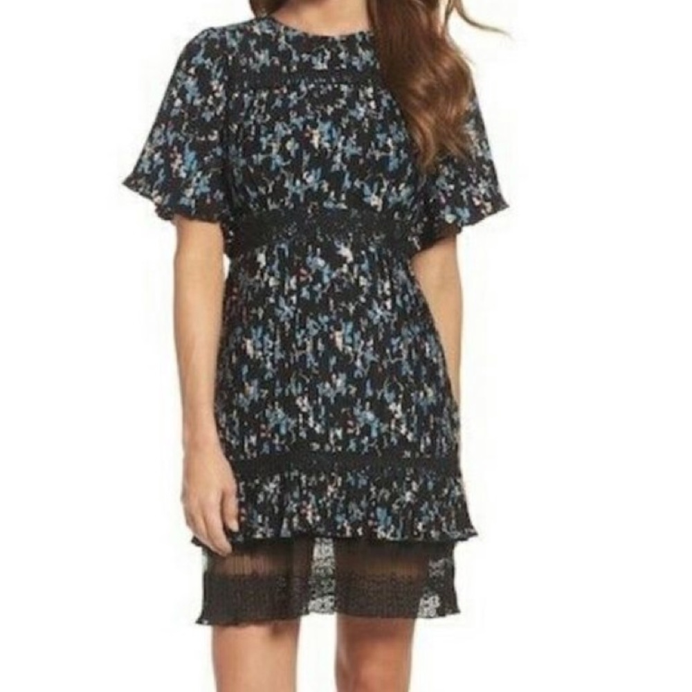 Chelsea28 floral lace dress open back